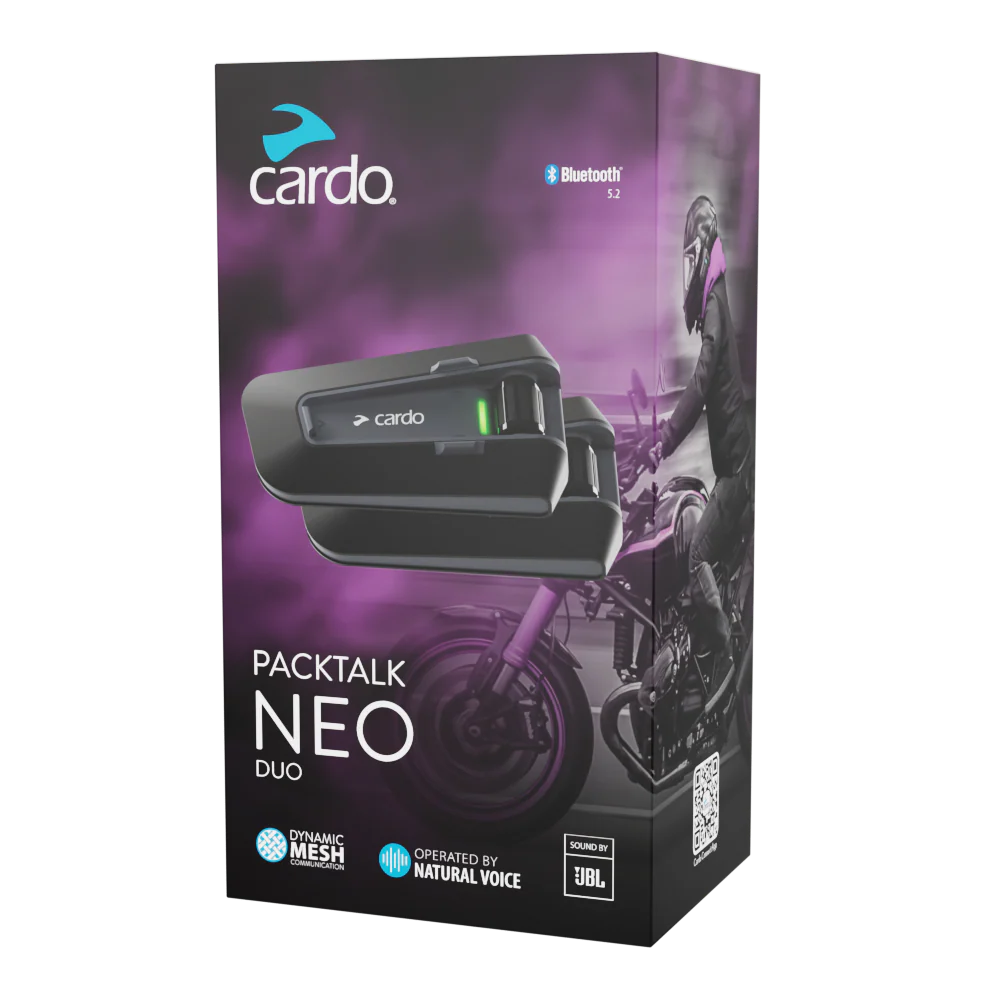 Cardo Packtalk Neo – Motorrad Mesh Intercom für bis zu 15 Fahrer