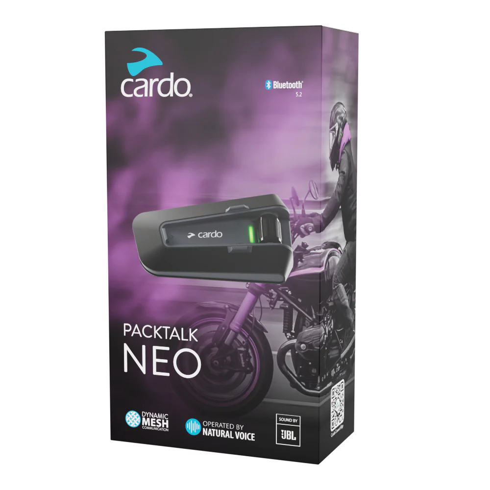 Cardo Packtalk Neo – Motorrad Mesh Intercom für bis zu 15 Fahrer